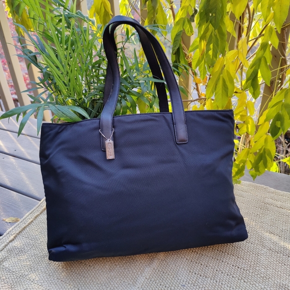 Coach Bags Large Coach Tote Laptop Bag Black Nylon With Padded